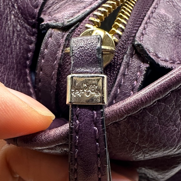 Coach Deep Purple Leather Tote - Picture 13 of 16
